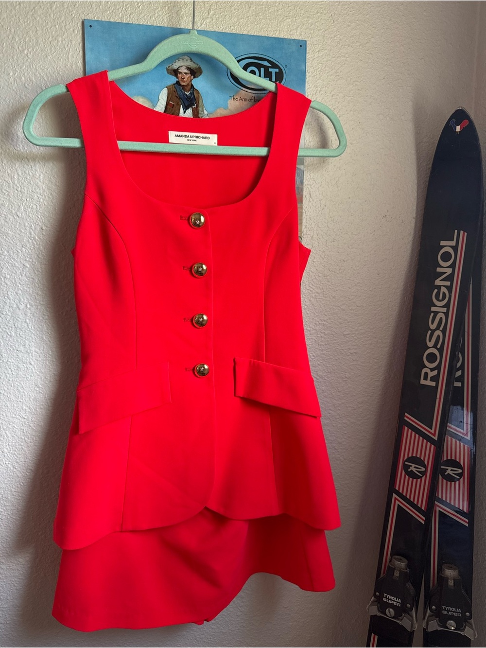 Amanda Uprichard Mini Kya Romper in Bright Red - size XS - like new